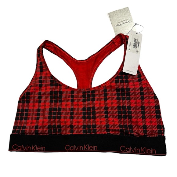 Calvin Klein Unlined Plaid Bralette - Picture 3 of 5